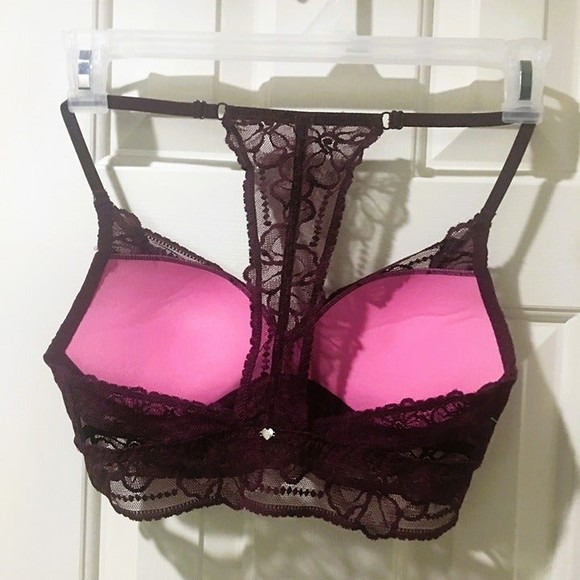 Victoria's Secret PINK lace details t-back lined bra size small - Picture 3 of 5